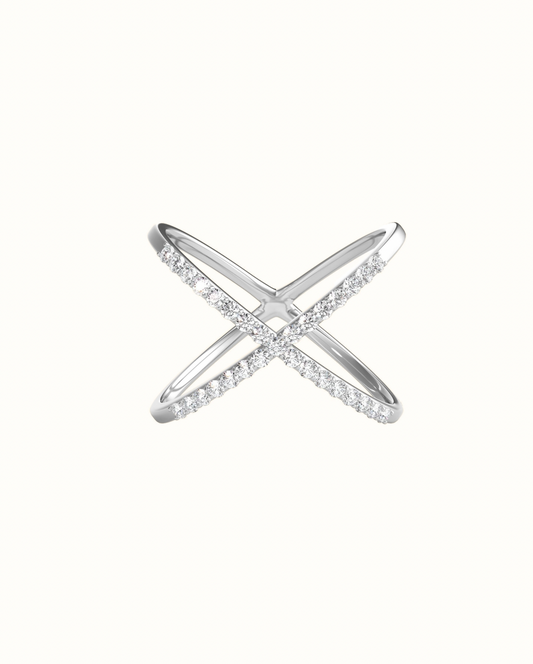 Diamond Criss Cross Ring